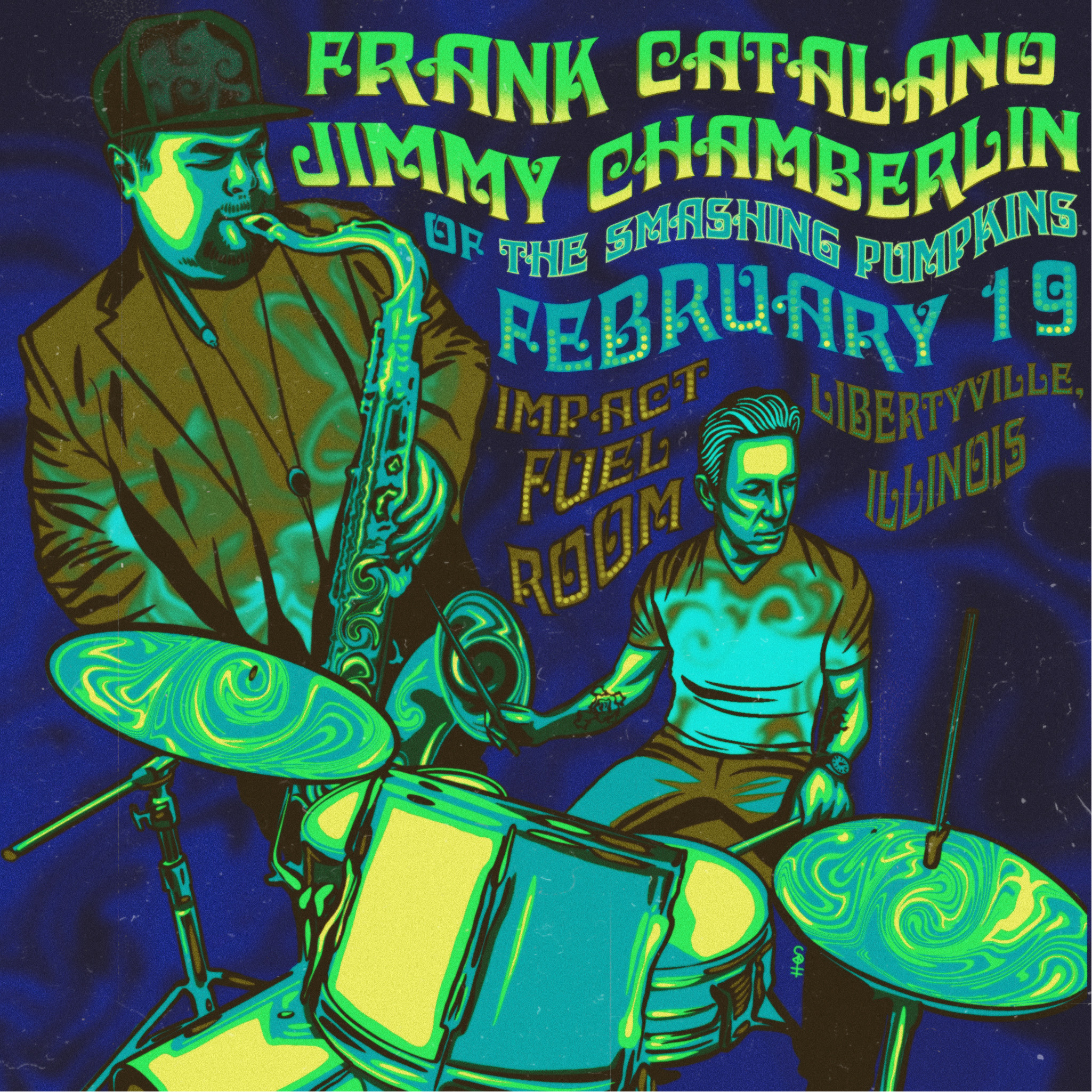 Frank Catalano & Jimmy Chamberlin of the Smashing Pumpkins show poster